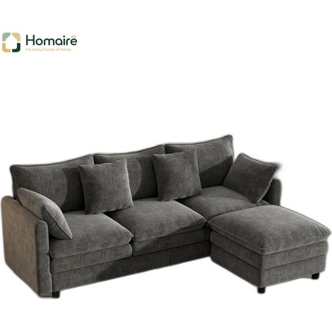 Sofa mit Modulen grau aus Polyester 212 x 150 x 90 cm HOMAIRE (1/5)