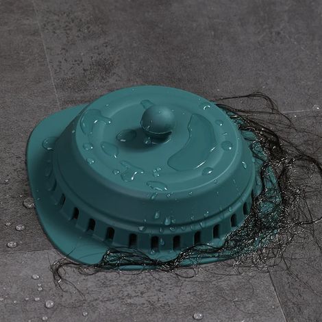 Maison évier Gel de silice filtre salle de bain prendre douche sol drain couverture universel empêcher les cheveux colmatage déodorant cuisine accessoires bleu (1/5)