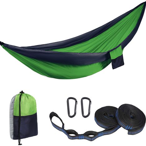 Hamac en toile de parachute 300 x 200 cm double extra long (1/5)