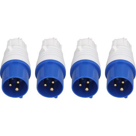 Prise Industrielle À 3 Broches, 4 Prises 16 A 250 V (2P+E), Résistantes Aux Intempéries, pour Camping, Caravane Et Usage Industriel en Extérieur, en Pp Et Laiton, 220-250 V, pour Atelier Et Camping (1/5)