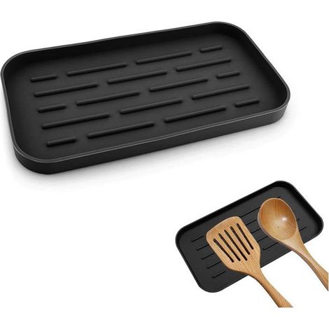 Porte-cuillères de cuisine, support à ustensiles multifonctionnel en silicone, pour plaques de cuisson et tables à manger. (1/5)