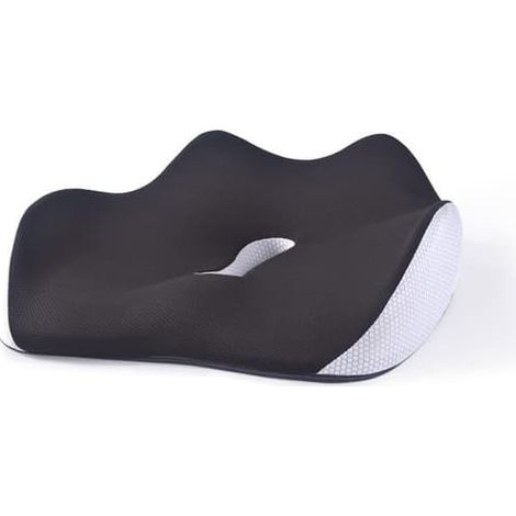 Coussin ergonomique antidérapant pour chaise de bureau et siège auto en mousse à mémoire de forme (noir) (1/5)