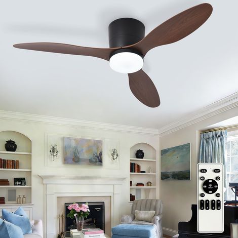 Ventilateur de plafond extra-plat 42" avec éclairage et télécommande — 20 W, 3 températures de couleur, intensité variable, 6 vitesses