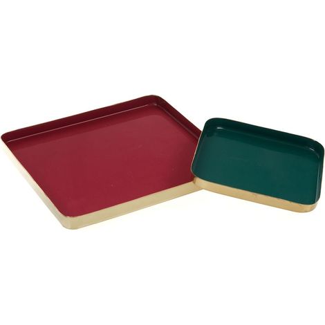 Amadeus - Set de 2 plateaux carrés en métal (1/4)