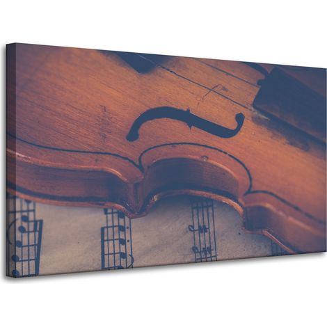 Stampa su tela con motivo violino e fiddle, 100x60 cm