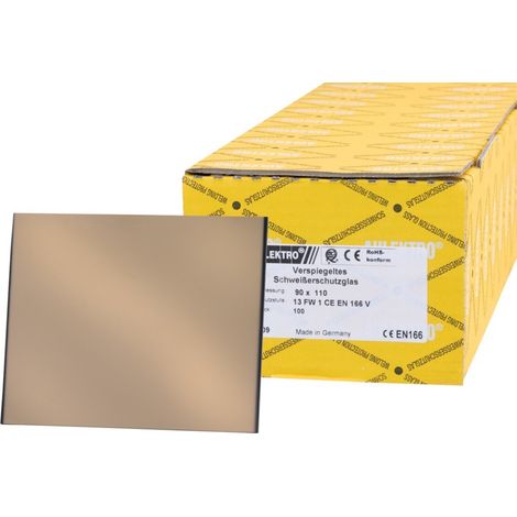 Schweißerschutzglas DIN 13 (90 x 110 mm) verspiegelt 10 Stk