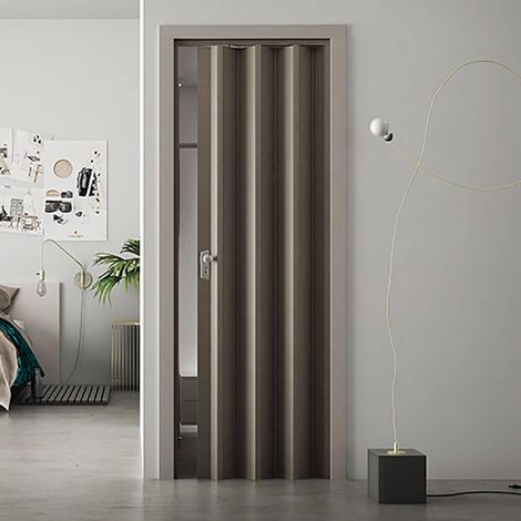 Porta a Soffietto da Interno 88,5x214 cm in PVC Florance Rovere Tortora (1/3)