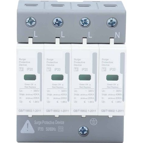 Parafoudre résidentiel BERM 4P 40kA SPD 2 niveaux BEMLY40 220V/380V - Protecteur d'installation électrique (1/5)
