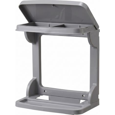 Pattumiera Sospesa per Anta Cucina e Bagno Cestino Rifiuti Salvaspazio 10 Litri con Coperchio Antiodore e Sistema Roll-On Plastica grigio Made in Italy, 40x28x16 cm