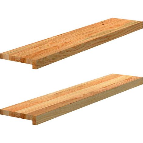 Fensterbänke 2 Stk. Hellbraun 100x20x2 cm Massivholz Eiche