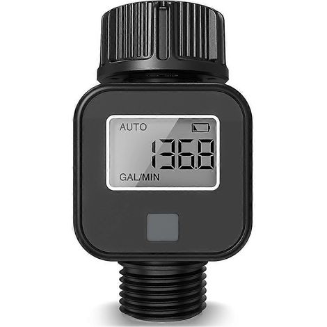 Débitmètre d'eau numérique IPX5 pour mesurer la consommation et le débit d'eau des tuyaux d'arrosage de jardin. (1/5)