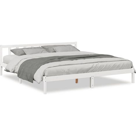 Maison Exclusive - Letto Extra Lungo senza Materasso Bianco 200x220 cm in Pino
