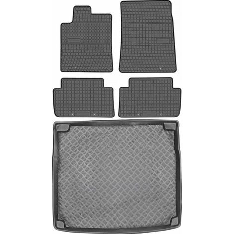 Juego de alfombrillas de goma para coche y alfombrilla para maletero para Peugeot 407 SW Estate (2004-2011). (1/5)