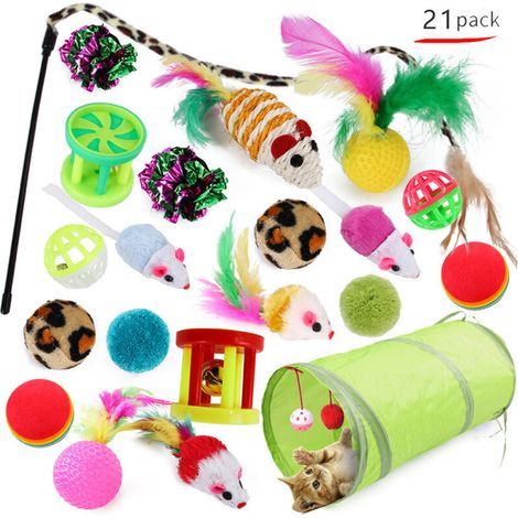 Juguete interactivo para gatos – Juego de 21 piezas de madera natural y sisal – Estimula el instinto de caza – Reduce el estrés y la obesidad – Versaillesfr (1/5)