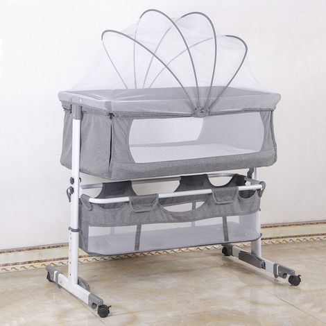 Lit bébé Lit de couture pour berceau, réglage en hauteur, fonction de rangement (1/5)
