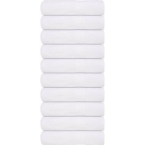 Serviettes de bain FROGN, lot de 10, blanches, 70 x 140 cm, 360 g/m²