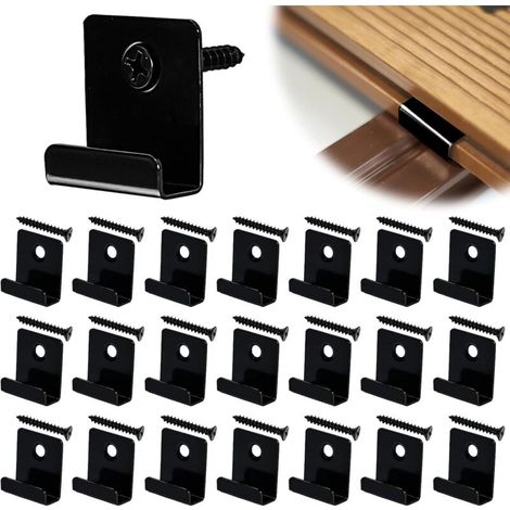 50 Pièces Clips de Fixation WPC Clips de Fixation Lame de Terrasse Composite Clip Caché Entrée Fixation Clips pour Lames Clips WPC en Acier Inoxydable avec Vis pour Terrasse en Composite (1/5)
