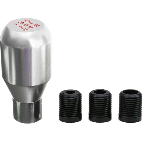 Schaltknauf, 5-Gang-Schaltknauf, Schaltknaufadapter aus Aluminiumlegierung, Auto-Schalthebeladapter für Getriebe(Silber)