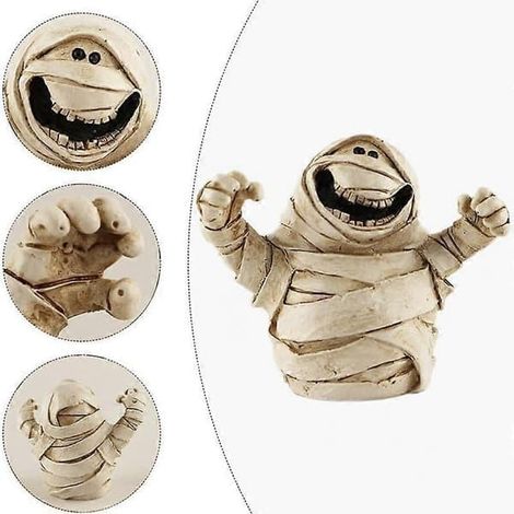 Figurines de citrouille fantôme d'Halloween en résine lumineuse rustique. (1/5)