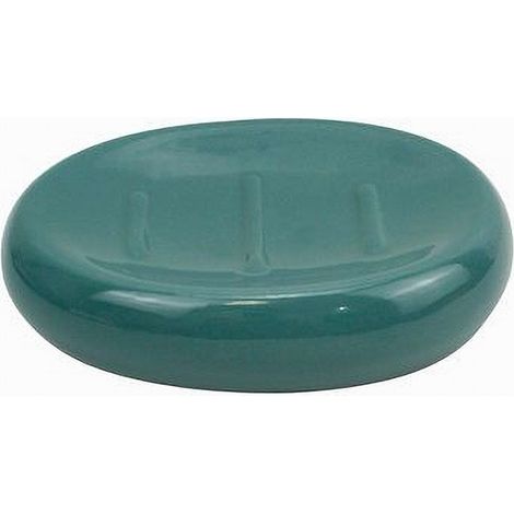 Trade Shop - Piattino Per Sapone Ceramica Verde Porta Saponetta Moderno Accessori Bagno 79266 - (1/2)