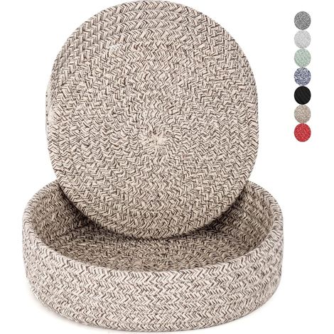 Lot de quatre dessous de plat et un panier de rangement pour casseroles protection des plans de travail