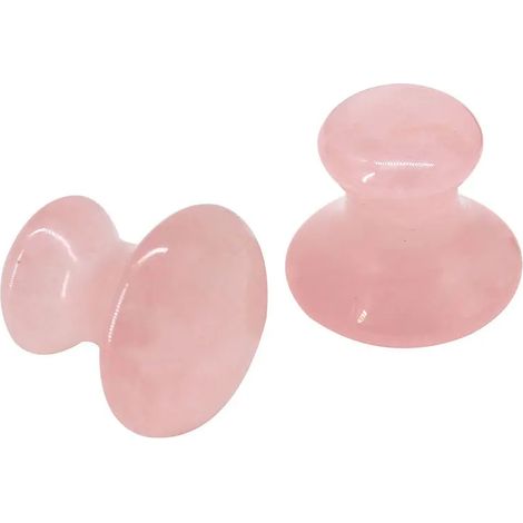 Outil Gua Sha en quartz rose naturel, éponge, rouleau de massage en jade, planche à gratter, massage du visage, du cou et du corps, massage des yeux, amincissement et lifting05438-AquaForge