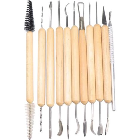 Ensemble de 11 pièces pour sculpter des citrouilles, outils professionnels en acier inoxydable avec manches en bois, bricolage Halloween/argile, antidérapant. (1/2)