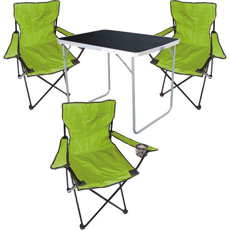 4-tlg Campingsessel Limegrün + Campingtisch-MMC330870B+3xMPO2470 (1/5)