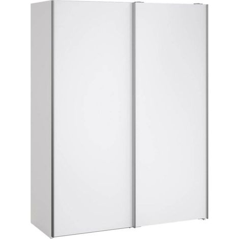 Dmora - Guardaroba 2 ante Maurice, Mobile camera da letto, Cabina armadio portabiti, Armadio appendiabiti, 150x61 h200 cm, Bianco lucido