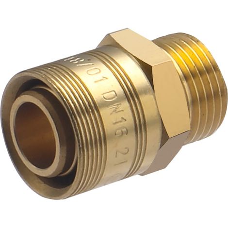 Noyon & Thiebault – Raccord mâle à glissement pour tube PER Ø16 – M12x17 (3/8) – Laiton brut – Résiste à 6 bar – Conforme norme NF pour eau potable