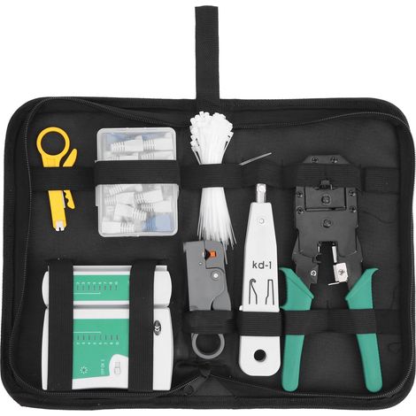Netzwerkverkabelungs-Werkzeugset, Kabeldetektor, Abisolierzange, YG-P107 DC9V (1/5)
