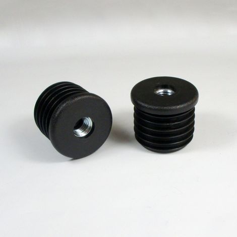 Ajile - Embout Polyamide Rond pour Tube Diamètre EXTÉRIEUR 35 mm épaisseur 1,5 mm - Insert Métal Fileté diam. 10 mm (M10)