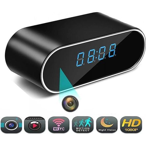 Caméra horloge 4K HD sans fil Wi-Fi, micro-caméra avec vision nocturne infrarouge, alarme, caméscope, mini enregistreur vidéo numérique (1/2)