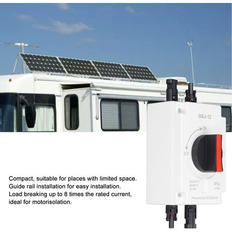Wasserdichter DC-Trennschalter für PV-Anlagen mit Y2-Stecker für Wohnmobile und Boote, DC 1200 V, 40 A, 4-polig (1/5)