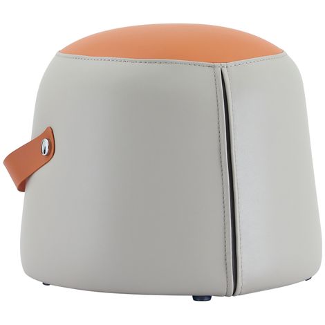 GagaPouf ottoman, poignée PU, siège rembourré, gris orange (1/5)