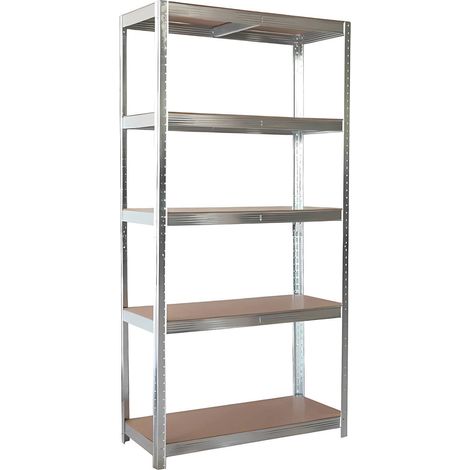 Kit Scaffale in Metallo Zincato e MDF Cm 90 x 40X180 H Utilia (1/2)
