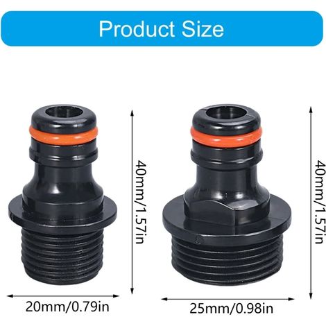 Raccord rapide en laiton (20 mm et 25 mm) pour tuyau d'arrosage, pistolet à eau et outils d'arrosage. (1/5)