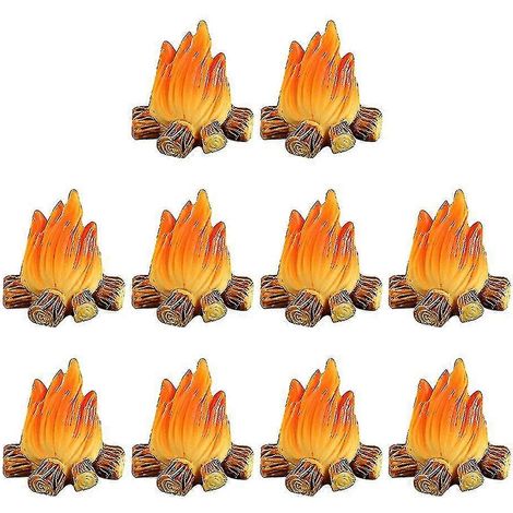 10 Stück Miniatur-Lagerfeuer-Modell, Kunstharz, gefälschte Lagerfeuer-Miniatur-Dekoration (1/3)
