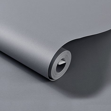 Trade Shop - Película Adhesiva De Rollo Gris 45cmx2mt Libros Paneles Muebles Cajones -