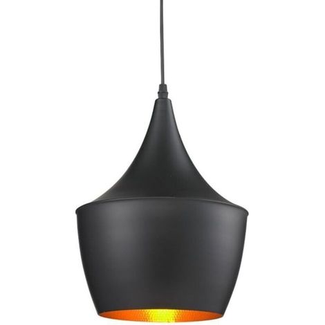 E27 Lustre Suspension Industrielle Vintage forme Instrument de Musique Noir Or (1/4)