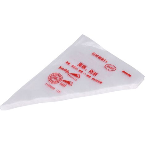 Lot de 100 poches à douille en plastique de qualité alimentaire pour glaçage, pâtisserie, fondant, décoration de gâteaux (S) (1/4)