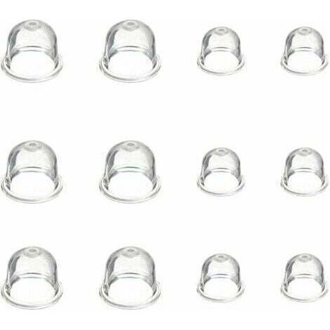 Pompe à ampoule d'amorçage blanche, tasse d'huile de carburateur transparente de 19 mm et 22 mm pour tondeuse, machine à haie, scie à essence, ampoule d'amorçage de carburant de ventilateur 12 pièces (1/5)