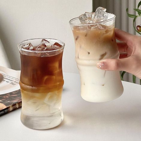 Tumbler En Verre - 13,9 Oz - Large Ouverture - Résistant À La Chaleur - Pour Smoothies Cafés Glacés Et Cocktails - 2 Pièces (1/5)