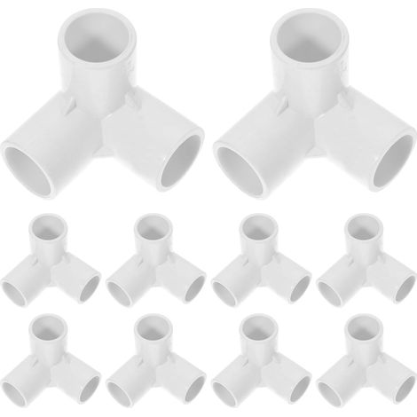 10 Raccords en Pvc 1/2 Pouce 3 Voies Blanc Résistants la Corrosion Acides pour Raccordement D'angle D'irrigation et Accessoires pour Tentes (1/5)