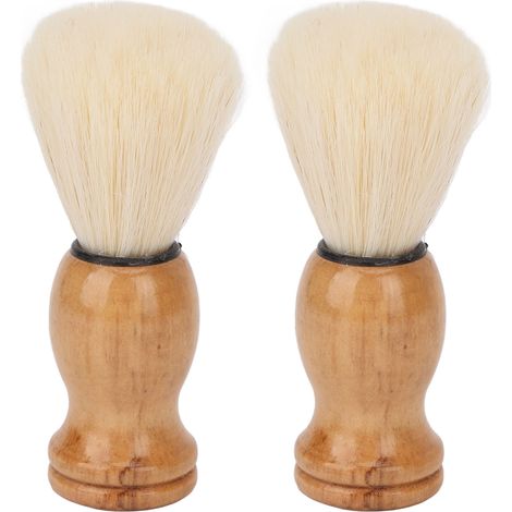 Brosse à raser mini homme, manche en bois synthétique, poils doux, voyage et maison, pinceau de rasage portable. (1/5)