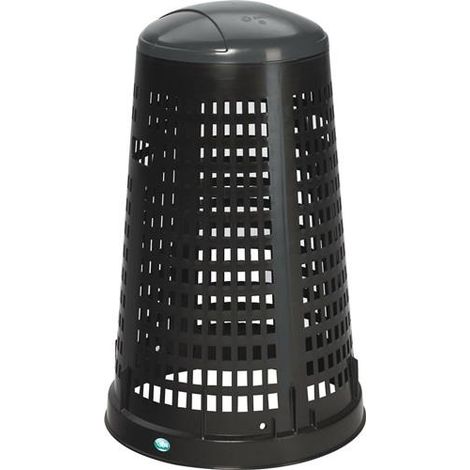 Korbständer D525xH880mmPP schwarz Deckel grau f.120l Säcke (1/2)