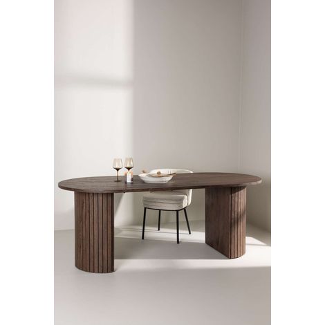 Härön table de salle à manger ovale 90x200 cm mocca. (1/5)
