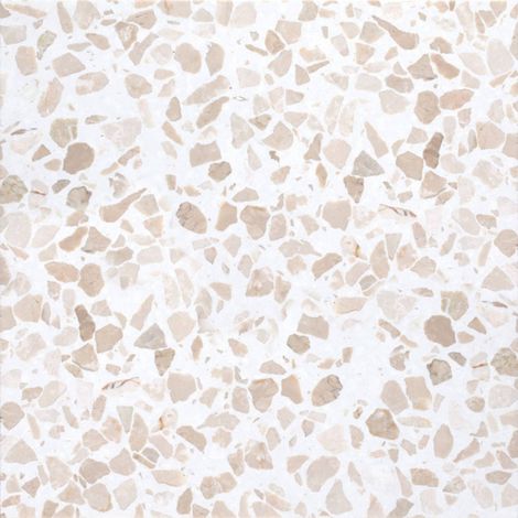 Véritable Carreau Terrazzo MONTE BIANCO - collection TRADIZIONE 30x30 cm boîte de m2 Brossé - Gioia Materia