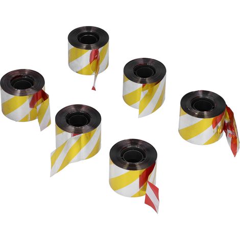 Nastro riflettente anti-uccelli, 6 pezzi per confezione, per tenere lontani gli uccelli da frutteti e campi di grano (larghezza: 4,8 cm, lunghezza: 80 m, un lato rosso argento, l'altro lato giallo arg