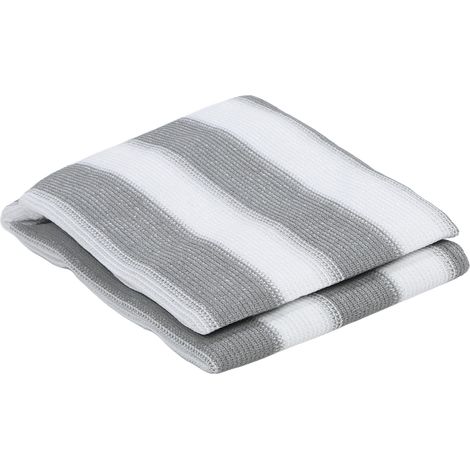 Brise-vue de balcon en PEHD avec protection UV, gris blanc, idéal pour terrasse, patio, jardin ou piscine extérieure.
